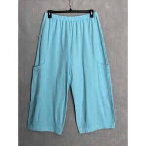 Bryn Walker Pasha Pant Women's XL Cotton Jersey Cropped Blue NEW